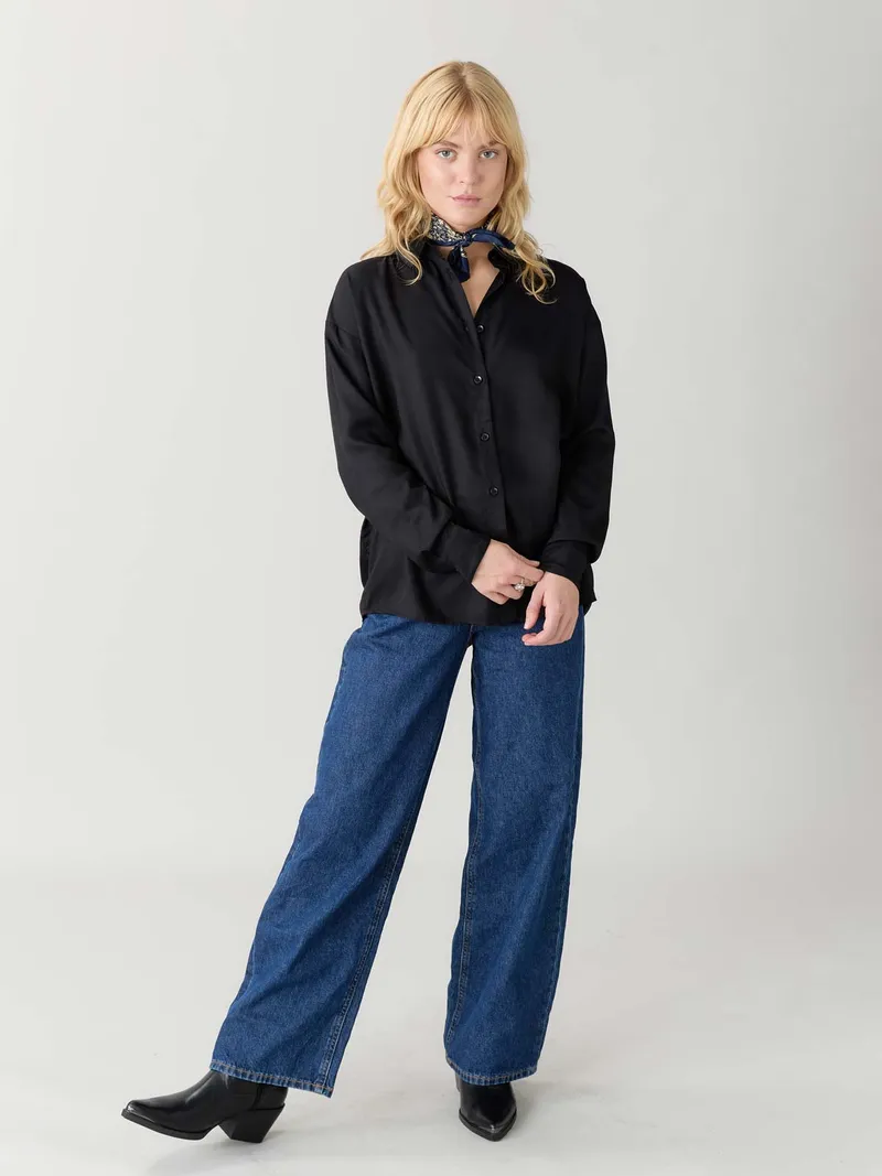 Yahmo Yahmo Damen vegan Hemd Mona Schwarz, Schwarz, – Produktbild 1 von 2