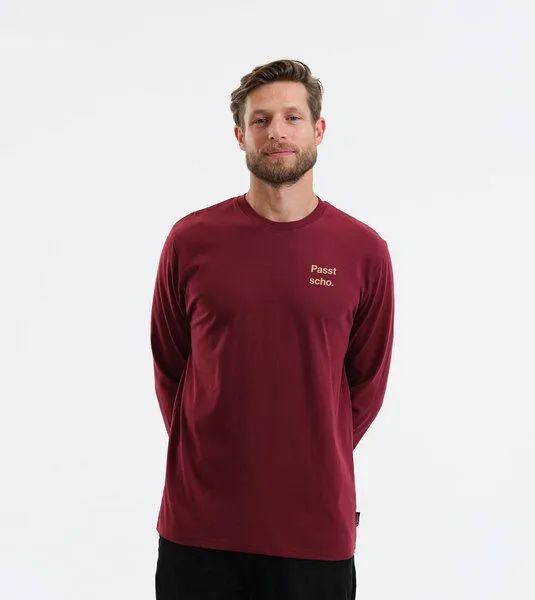 Gary Mash GARY MASH Langarmshirt Scott Passt scho. aus Biobaumwolle, Burgund (rot), – Produktbild 3 von 4