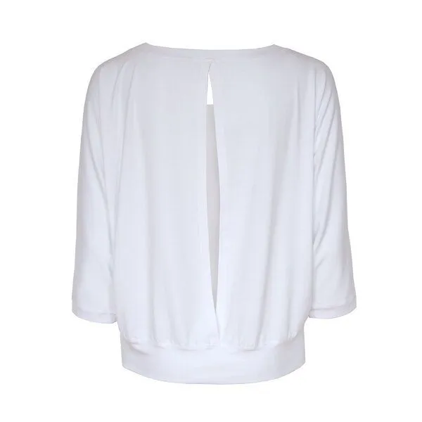 Jaya Jaya FRIDA - ¾ Shirt im lässigen loose Fit Style aus elastischem Tencel-Biobaumwoll-Mix, White/weiß, – Produktbild 3 von 3