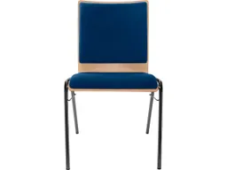 Besucherstuhl "A45" Buche lackiert, Gestell schwarz, Steg, Sitz- und Rückenpolster blau – Produktbild 1 von 1