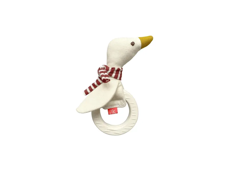 Kikadu Kikadu Beißring mit Gans 15,5 x 10,5 x 3 cm, Mehrfarbig, – Produktbild 1 von 2
