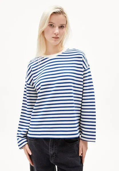 ARMEDANGELS ARMEDANGELS FRANKAA MAARLEN STRIPE Damen Sweatshirt aus Bio-Baumwolle, Undyed-lapis blue, – Produktbild 1 von 4