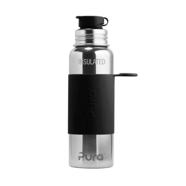 Pura Pura Sportflasche isoliert 600ml mit Sleeve, Schwarz, – Produktbild 1 von 4