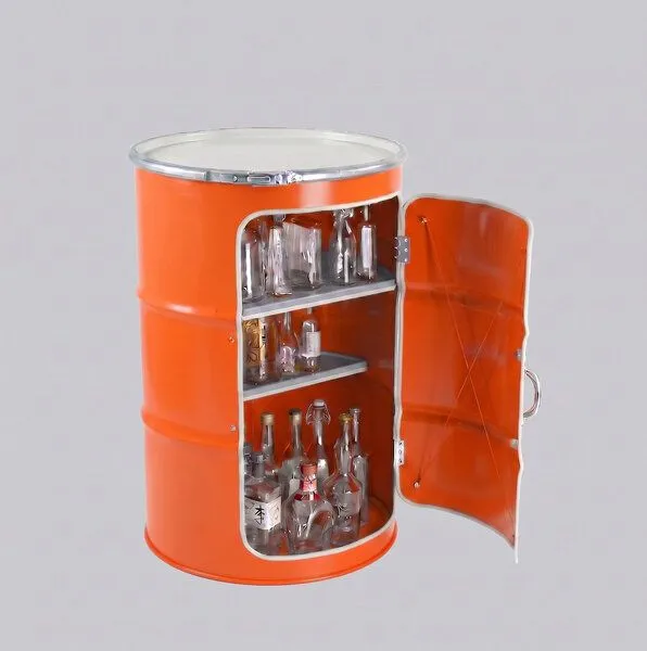 Lockengelöt Lockengelöt Hausbar aus einem Hamburger Ölfass, Orange, – Produktbild 4 von 4