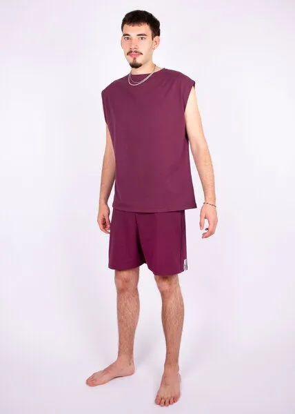 ÆVRIL ÆVRIL Unisex Oversize Shirt // Aubergine Red // Bio-Baumwolle – Produktbild 2 von 4