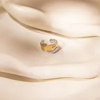 ELEKTROPULLI ELEKTROPULLI Größenverstellbarer Gold Silber FLOW Ring – Produktbild 1 von 1