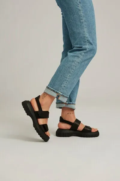 Addition Sustainable Apparel Addition Sustainable Apparel Sandalen aus Bio-Leder, Schwarz, – Produktbild 2 von 2