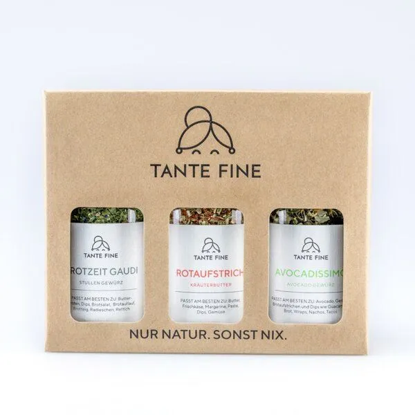 Tante Fine Tante Fine Bio Set mit Brotgewürzen LUNCHPAKET * Brotgewürze 3er Set – Produktbild 3 von 4