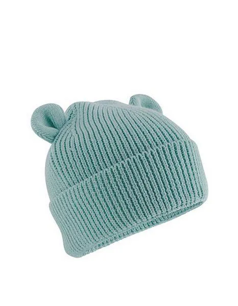 Beechfield Beechfield Baby Bear Beanie Wintermützen Baby Mütze mit Bärenohren, Dusty turquoise, – Produktbild 1 von 2