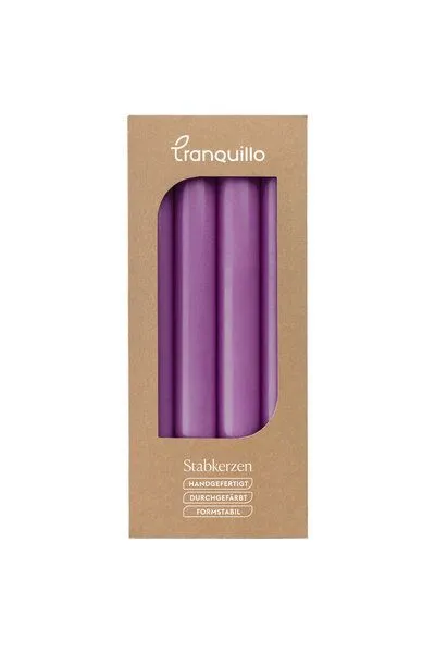 Tranquillo Handgearbeitete Stabkerzen GLUMI violet 4er-Set, 20 cm - violett – Produktbild 5 von 5