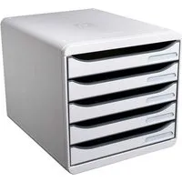 Exacompta Schubladenbox Big Box Plus "Office", DIN A4+, 5 Schubladen offen, lichtgrau – Produktbild 1 von 1