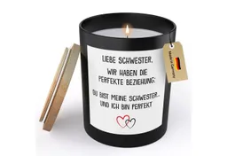 22Feels Duftkerze Deko Schwester Geschenk Bday Weihnachten Geschwister Frauen Mädchen, MADE IN GERMANY, Europäisches Sojawachs, Handgegossen – Produktbild 1 von 1