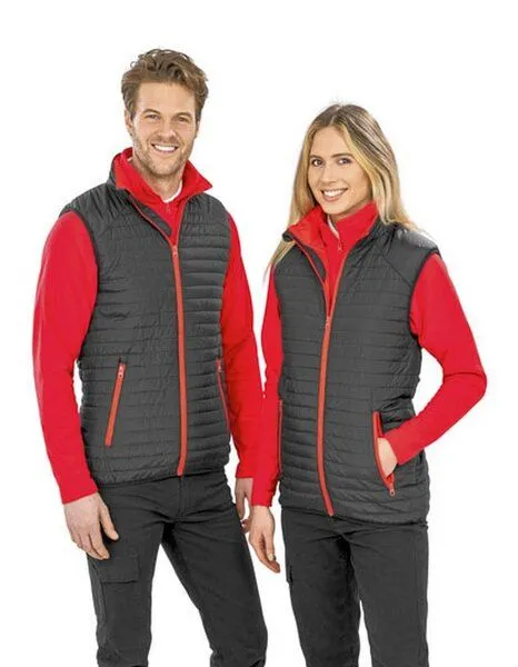 Result Genuine Recycled Result Genuine Recycled Bodywarmer Weste Neonfarben Mehrfarbig bis Größe 3XL, Grau/schwarz, – Produktbild 3 von 3