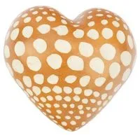 El Puente El Puente Deko-Herz aus Speckstein in Orange mit Punkten | Fair Trade & Handmade aus Kenia – Produktbild 1 von 1