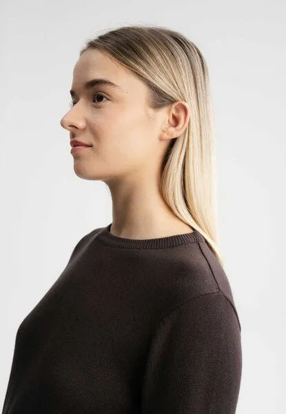 MELA MELA Feinstrick Pullover Dhana, Dunkelbraun, – Produktbild 4 von 4