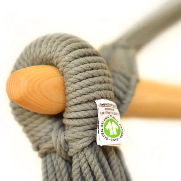 HängemattenGlück HängemattenGlück Hängesessel BALAO GRANDE aus Bio-Baumwolle, Salvia-grau, – Produktbild 3 von 4