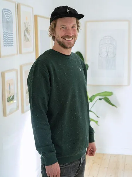 FUXBAU FUXBAU Männer Neps Pullover, Grün neps, – Produktbild 2 von 4