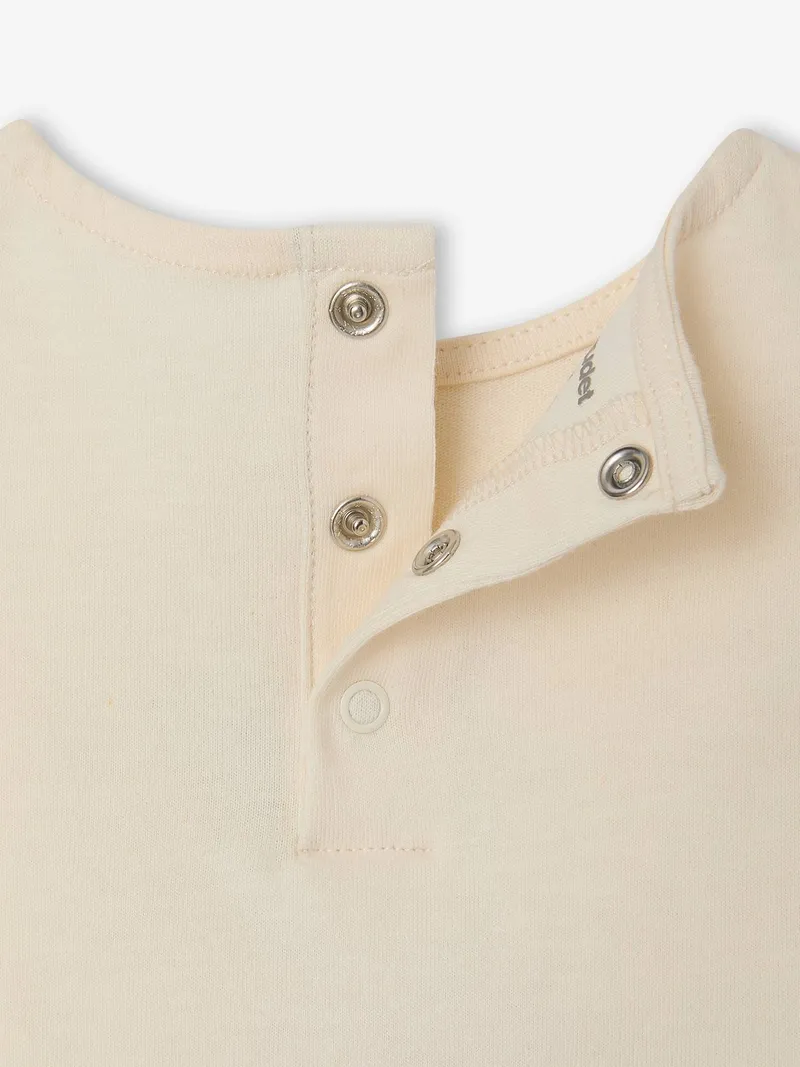 Vertbaudet T-Shirt Mädchen Baby mit Druckknöpfen hinten, Wollweiß, – Produktbild 4 von 4