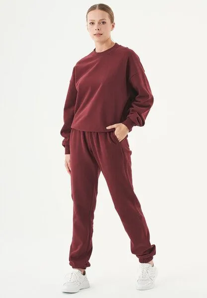 ORGANICATION ORGANICATION ESSENTIALS-PERI- Soft Touch Sweathose aus Bio-Baumwolle, Bordeaux, – Produktbild 2 von 4