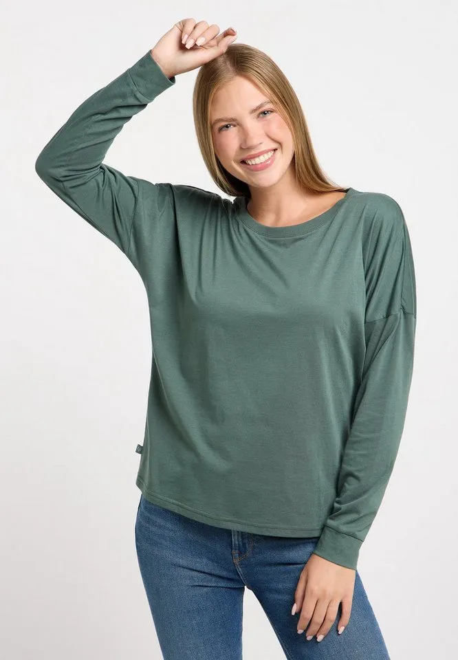 ragwear ragwear Langarmshirt SHIMONA LONG in dezenter Oversized-Form, Grün, – Produktbild 2 von 5