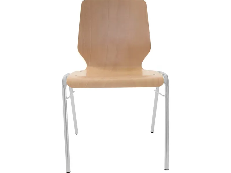 Besucherstuhl "A2" Buche, Gestell silber, Steg – Produktbild 1 von 1