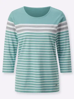 Witt Rundhalsshirt salbei-ecru-geringelt – Produktbild 1 von 1