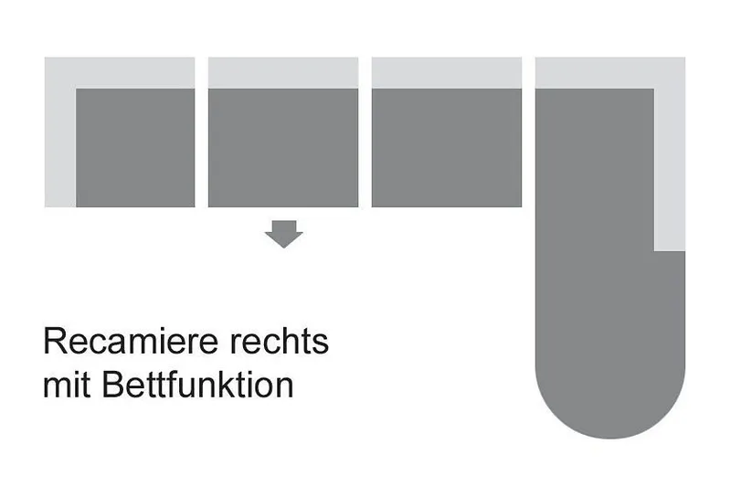 DOMO collection Ecksofa Papenburg, zeitlose Rückensteppung, elegante Formensprache, L-Form, in großer Farbvielfalt, wahlweise mit Bettfunktion, Blau, – Produktbild 5 von 5