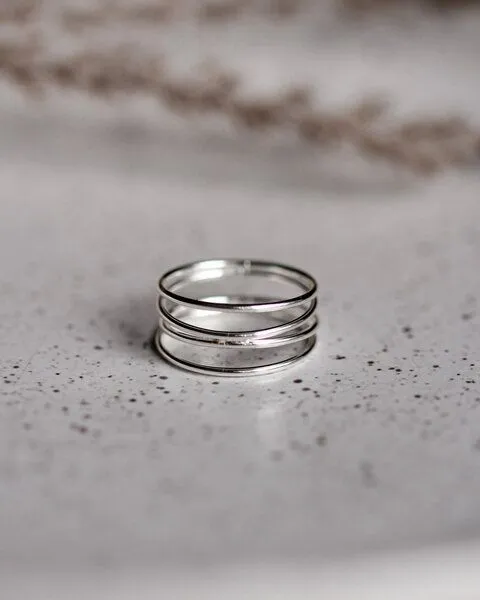 lille mus lille mus Ring 'Loop Basic' 925 Silber, Silber, – Produktbild 2 von 4