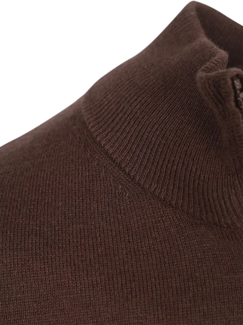 Lyle and Scott Lyle & Scott Half Zip Pull Merino Wolle Espresso - Größe L, Braun, – Produktbild 3 von 4
