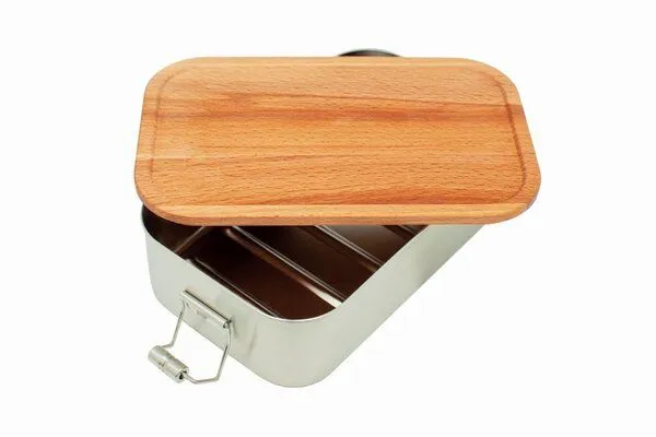 Cameleon Pack Cameleon Pack XL Edelstahl Lunchbox mit Deckel aus heimischem Buchen Holz – Produktbild 3 von 4