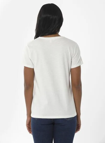 ORGANICATION ORGANICATION T-Shirt aus Bio-Baumwolle mit Baum-Print, Weiß(off white), – Produktbild 4 von 4