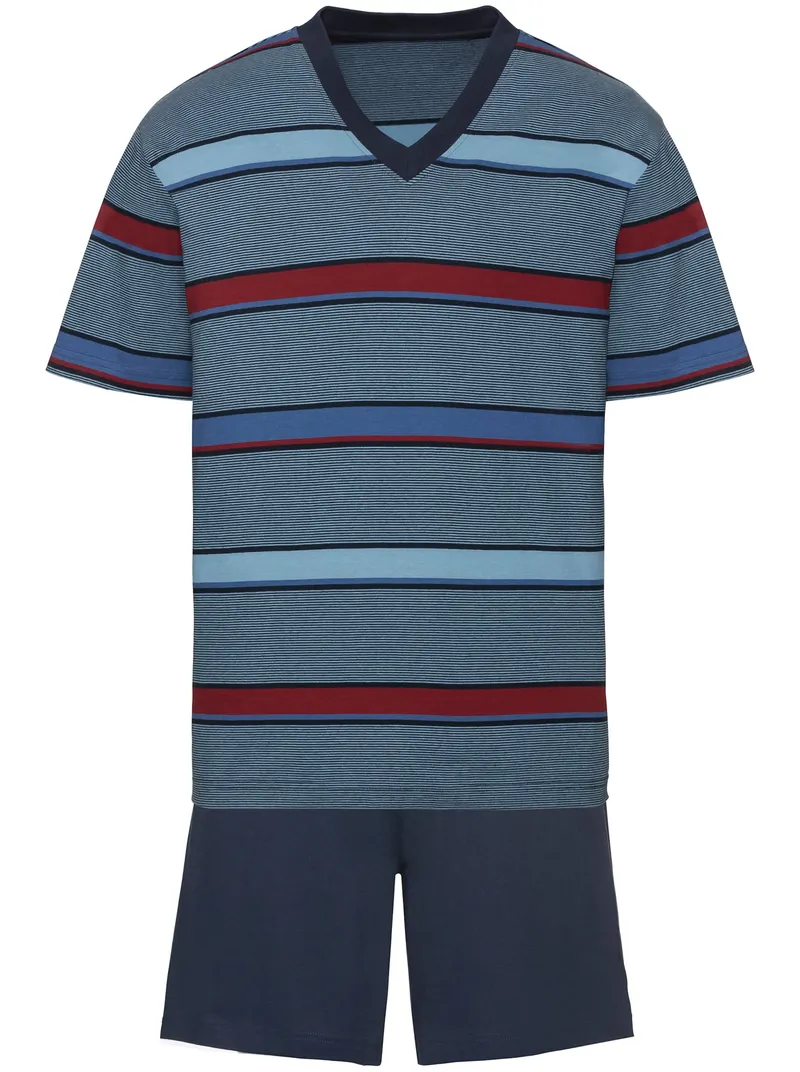 wäschepur men Shorty marine-rot-gestreift, Marine-rot-gestreift, – Produktbild 1 von 2