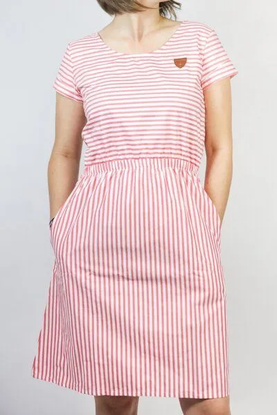 Frija Omina Frija Omina Bio Kleid "Somrig", Sommerstreifen rot / weiß, – Produktbild 3 von 3
