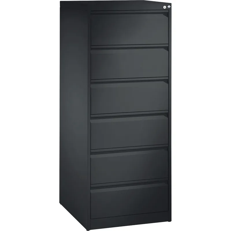 C+P C+P Karteikartenschrank zweibahnig, 6 Schubladen DIN A5 quer anthrazit – Produktbild 1 von 3