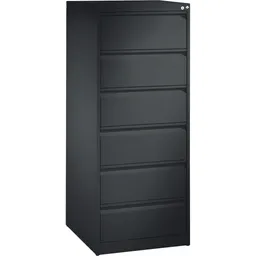 C+P C+P Karteikartenschrank zweibahnig, 6 Schubladen DIN A5 quer anthrazit – Produktbild 1 von 1
