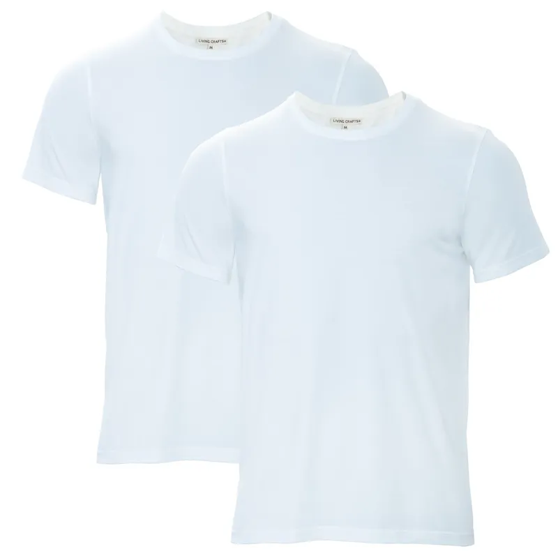 Living Crafts Living Crafts Herren T-Shirt, 2er-Pack (100% Bio-Baumwolle), Weiß, – Produktbild 3 von 8