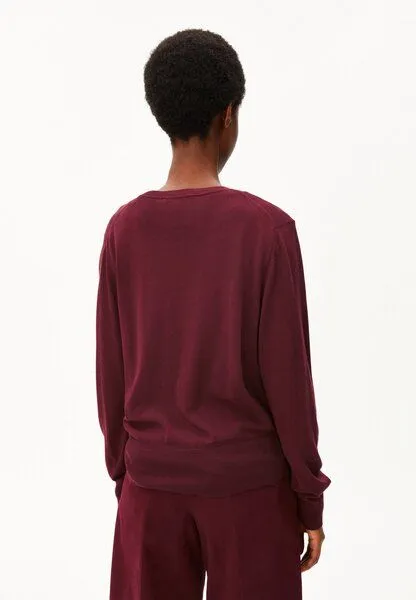 ARMEDANGELS ARMEDANGELS FINE KNIT Damen Pullover aus TENCEL Modal Mix, Velvet red, – Produktbild 2 von 4