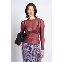 JAN N JUNE JAN 'N JUNE Damen vegan Langarm Mesh Shirt Dora Carmine Curl“ – Produktbild 1 von 1