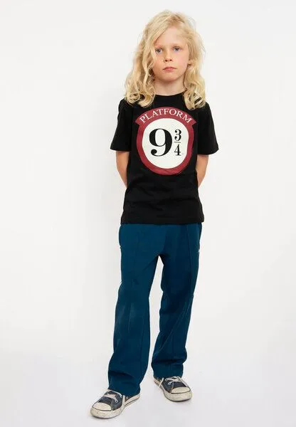 LOGOSH!RT LOGOSH!RT - Harry Potter - Hogwarts Express - Bio T-Shirt Print - Kinder, Schwarz, – Produktbild 2 von 4