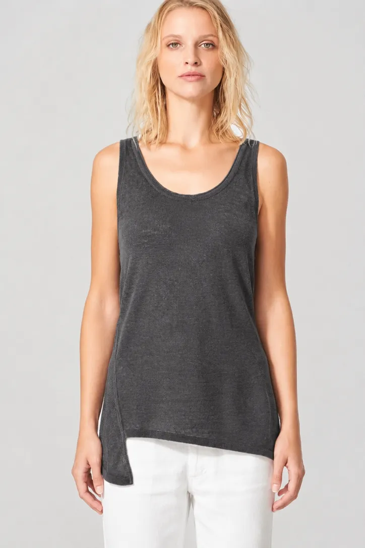 HempAge Hempage Damen vegan Top Asymmetrisch Anthrazit, Grau, – Produktbild 2 von 2