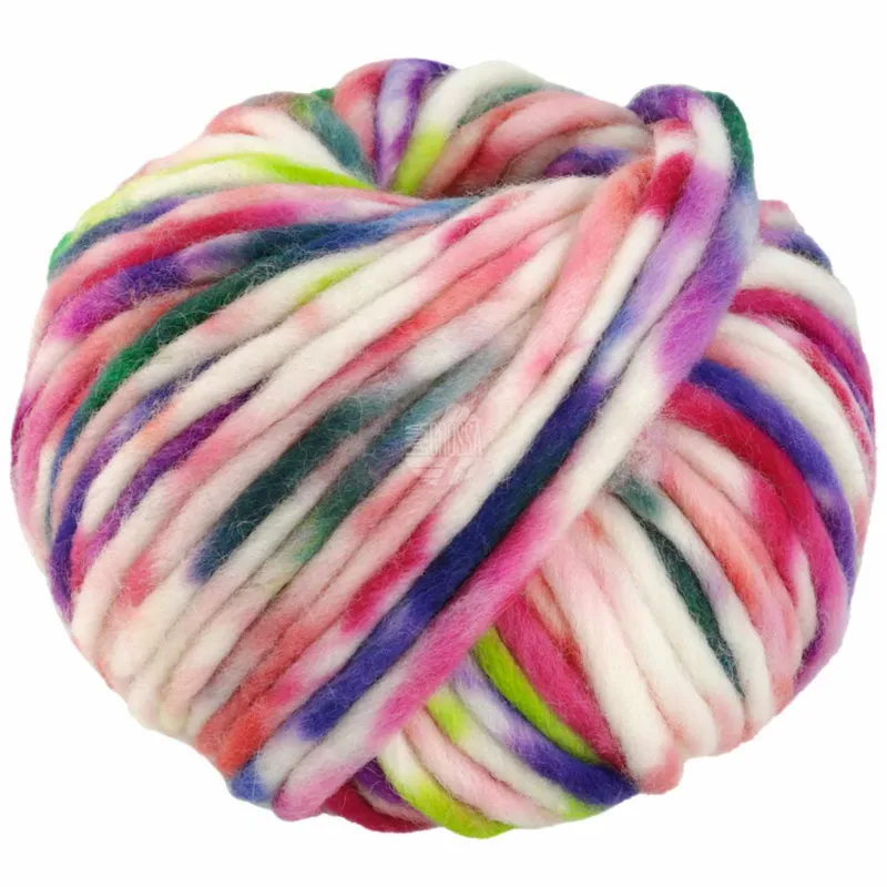 Lana Grossa Lana Grossa Confetti Erdbeer/Viola/Fuchsia/Grün/Blau/Weiß, Erdbeer/viola/fuchsia/grün/blau/weiß, – Produktbild 1 von 1