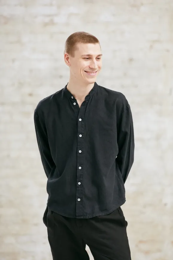 Jyoti - Fair Works Jyoti - Fair Works Herren vegan Hemd Harish Schwarz, Schwarz, – Produktbild 2 von 4