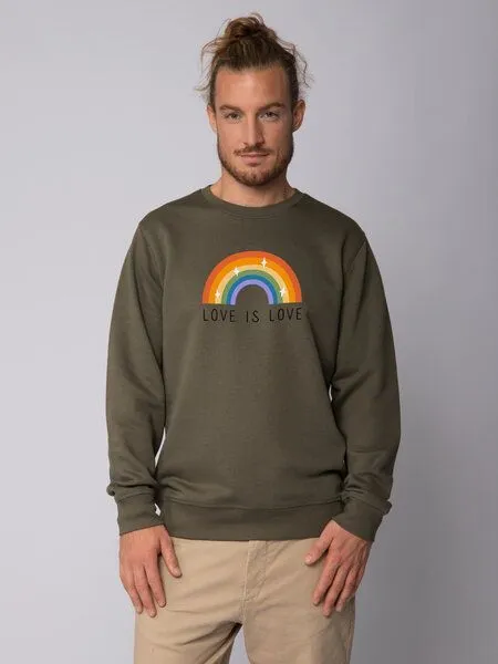 watapparel watapparel Sweatshirt Unisex Love is Love, Khaki, – Produktbild 2 von 3