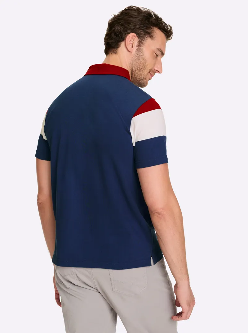 Catamaran Kurzarmshirt dunkelblau-dunkelrot-gestreift, Dunkelblau-dunkelrot-gestreift, – Produktbild 2 von 2