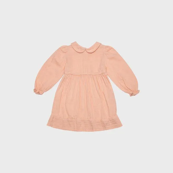 OrganicEra OrganicEra Peter-Pan-Kragen-Kleid aus Bio-Musselin – Produktbild 3 von 3
