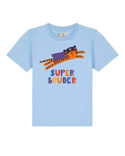 watabout.kids watabout.kids T-Shirt Kinder Tiger Superbruder, Blue soul, – Produktbild 1 von 3