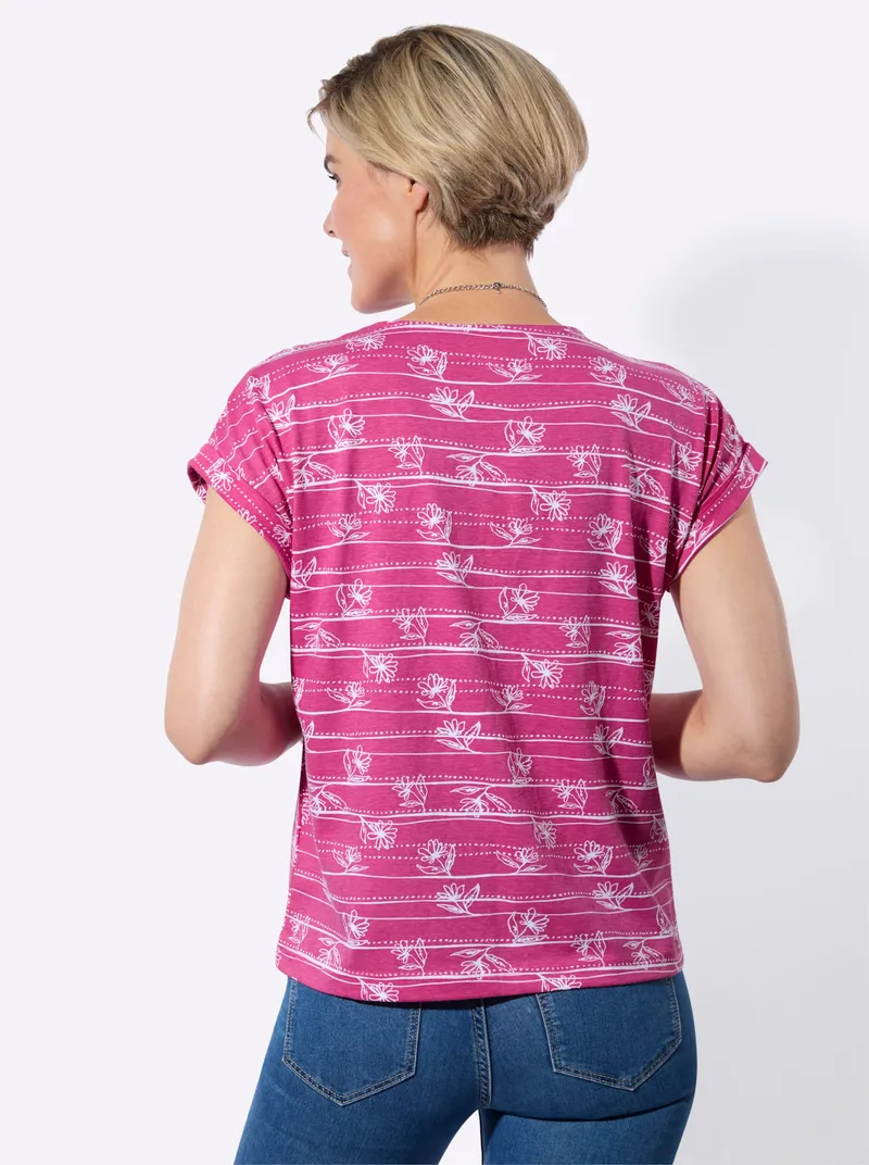 Witt Shirt fuchsia-weiß-bedruckt, Fuchsia-weiß-bedruckt, – Produktbild 2 von 2