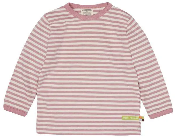 loud + proud loud + proud Babys & Kinder Shirt Streifen, GOTS-zertifiziert, Aster(rosa), – Produktbild 1 von 2