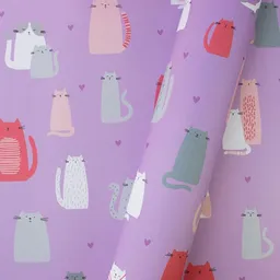 Bow & Hummingbird Bow & Hummingbird Geschenkpapier Katzen "Cute Cats" aus 100% Recyclingpapier - Geschenk originell verpacken – Produktbild 1 von 1