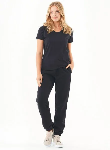 ORGANICATION ORGANICATION ESSENTIALS-PERRIE- Soft Touch Sweathose aus Bio-Baumwolle, Schwarz(black), – Produktbild 2 von 3